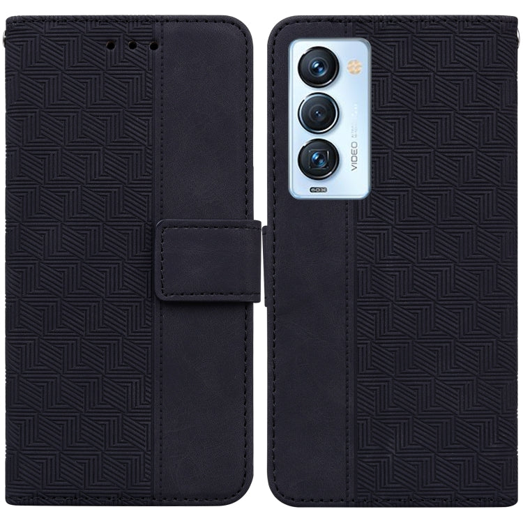 Custodia per telefono in pelle goffrata geometrica, For Tecno Camon 18 / 18P, For Tecno Camon 18 Premier, For Tecno Camon 18i, For Tecno Phantom X