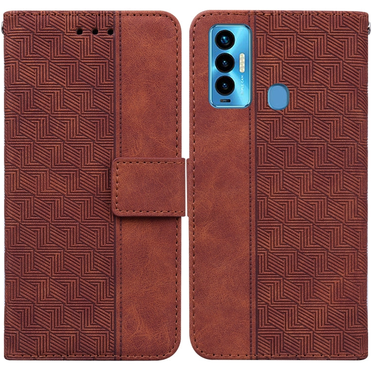 Custodia per telefono in pelle goffrata geometrica, For Tecno Camon 18 / 18P, For Tecno Camon 18 Premier, For Tecno Camon 18i, For Tecno Phantom X