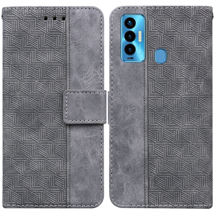Custodia per telefono in pelle goffrata geometrica, For Tecno Camon 18 / 18P, For Tecno Camon 18 Premier, For Tecno Camon 18i, For Tecno Phantom X