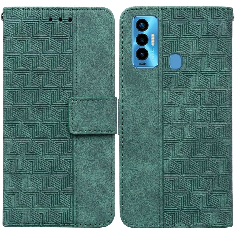 Custodia per telefono in pelle goffrata geometrica, For Tecno Camon 18 / 18P, For Tecno Camon 18 Premier, For Tecno Camon 18i, For Tecno Phantom X