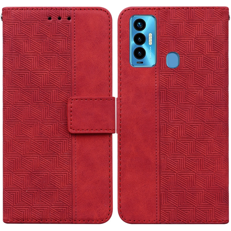 Custodia per telefono in pelle goffrata geometrica, For Tecno Camon 18 / 18P, For Tecno Camon 18 Premier, For Tecno Camon 18i, For Tecno Phantom X