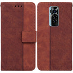 Custodia per telefono in pelle goffrata geometrica, For Tecno Camon 18 / 18P, For Tecno Camon 18 Premier, For Tecno Camon 18i, For Tecno Phantom X