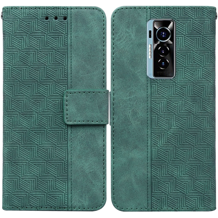 Custodia per telefono in pelle goffrata geometrica, For Tecno Camon 18 / 18P, For Tecno Camon 18 Premier, For Tecno Camon 18i, For Tecno Phantom X