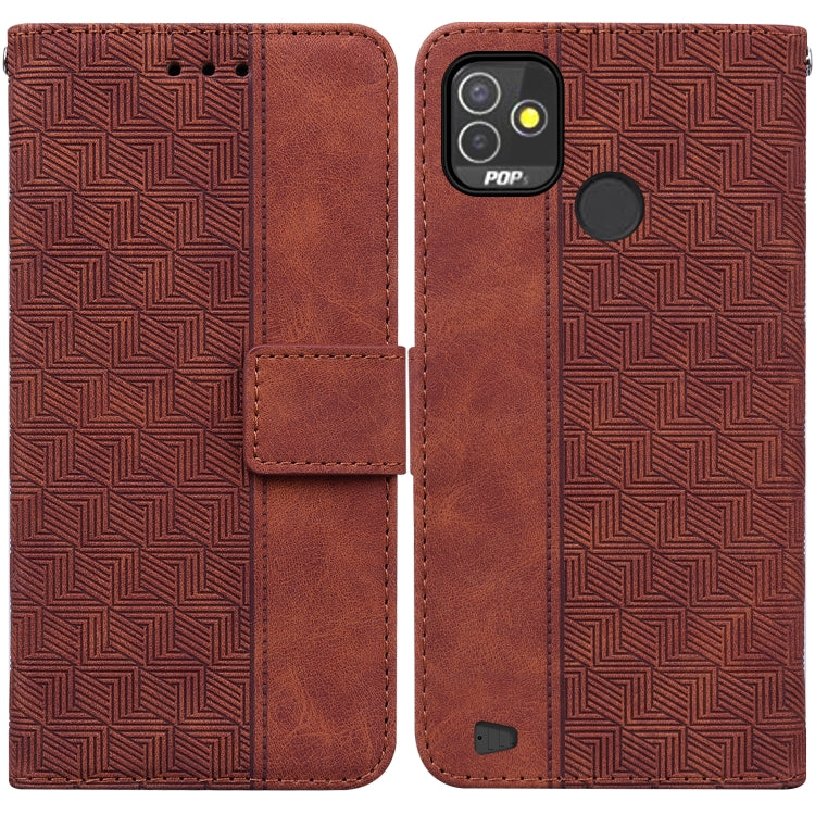 Custodia per telefono in pelle goffrata geometrica, For Tecno Pop 5 LTE BD4, For Tecno Pop 5P, For Tecno Pova 2, For Tecno Pova LD7