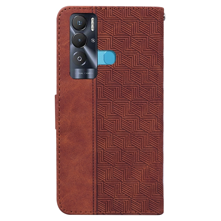 Custodia per telefono in pelle goffrata geometrica, For Tecno Pova Neo LE6, For Tecno Spark 7 Pro, For Tecno Spark 8 / 8T, For Tecno Spark 8P