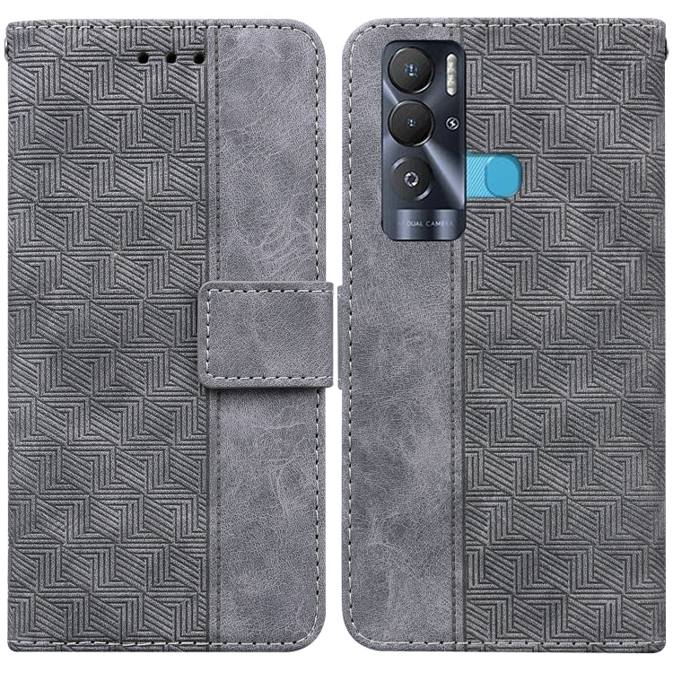 Custodia per telefono in pelle goffrata geometrica, For Tecno Pova Neo LE6, For Tecno Spark 7 Pro, For Tecno Spark 8 / 8T, For Tecno Spark 8P