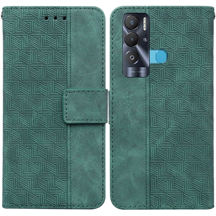 Custodia per telefono in pelle goffrata geometrica, For Tecno Pova Neo LE6, For Tecno Spark 7 Pro, For Tecno Spark 8 / 8T, For Tecno Spark 8P