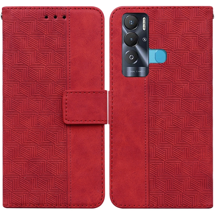 Custodia per telefono in pelle goffrata geometrica, For Tecno Pova Neo LE6, For Tecno Spark 7 Pro, For Tecno Spark 8 / 8T, For Tecno Spark 8P