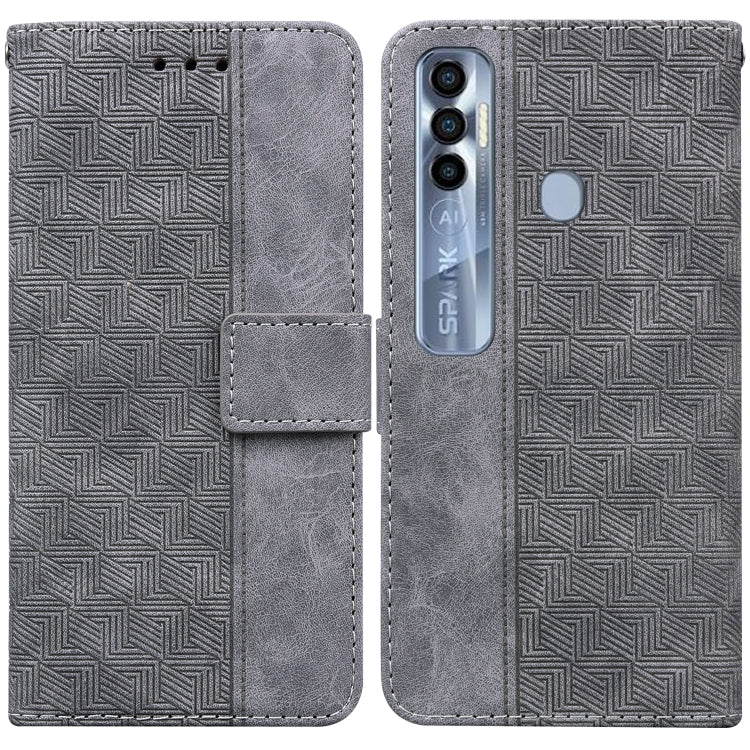 Custodia per telefono in pelle goffrata geometrica, For Tecno Pova Neo LE6, For Tecno Spark 7 Pro, For Tecno Spark 8 / 8T, For Tecno Spark 8P