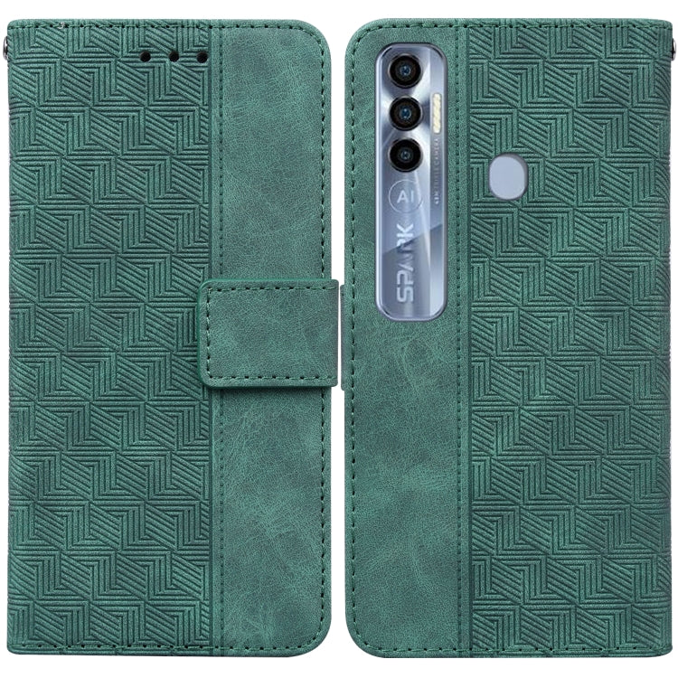 Custodia per telefono in pelle goffrata geometrica, For Tecno Pova Neo LE6, For Tecno Spark 7 Pro, For Tecno Spark 8 / 8T, For Tecno Spark 8P