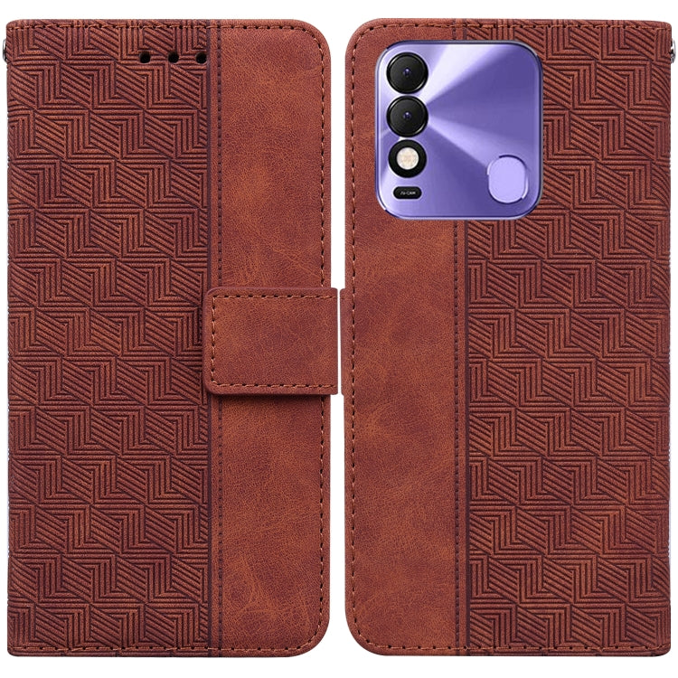 Custodia per telefono in pelle goffrata geometrica, For Tecno Pova Neo LE6, For Tecno Spark 7 Pro, For Tecno Spark 8 / 8T, For Tecno Spark 8P