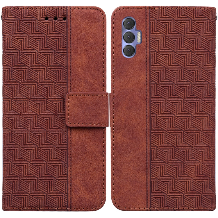 Custodia per telefono in pelle goffrata geometrica, For Tecno Pova Neo LE6, For Tecno Spark 7 Pro, For Tecno Spark 8 / 8T, For Tecno Spark 8P