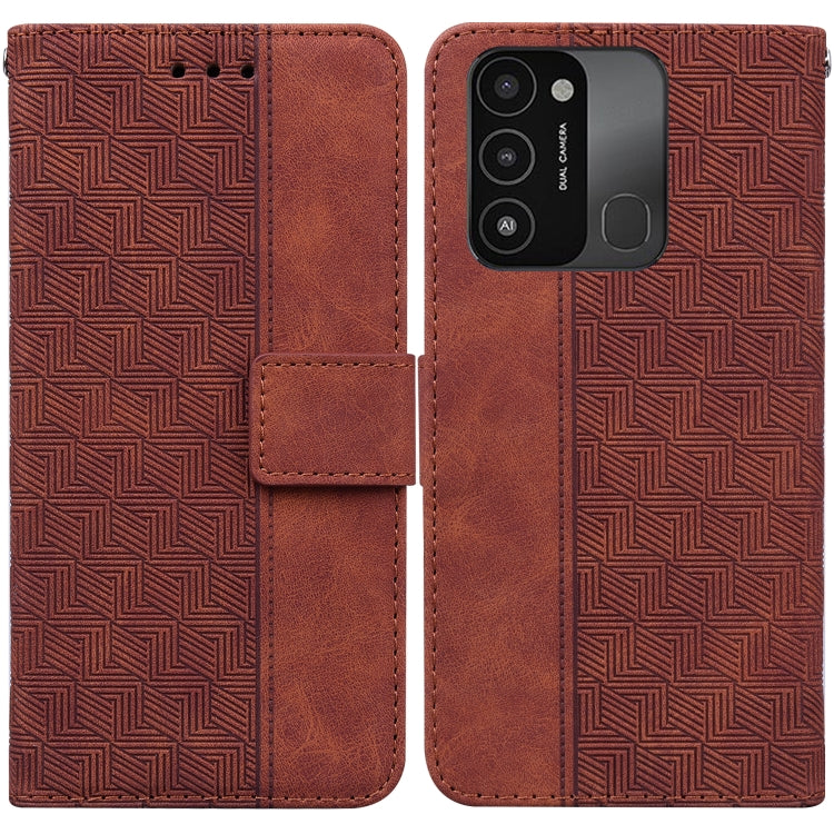 Custodia per telefono in pelle goffrata geometrica, For Tecno Spark Go 2022 / Spark 8C
