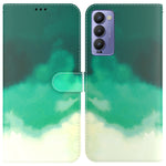 Custodia per telefono in pelle flip orizzontale con motivo ad acquerello, For Tecno Camon 18 / 18P, For Tecno Camon 18 Premier, For Tecno Camon 18i, For Tecno Phantom X