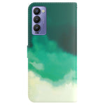 Custodia per telefono in pelle flip orizzontale con motivo ad acquerello, For Tecno Camon 18 / 18P, For Tecno Camon 18 Premier, For Tecno Camon 18i, For Tecno Phantom X