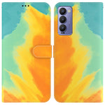 Custodia per telefono in pelle flip orizzontale con motivo ad acquerello, For Tecno Camon 18 / 18P, For Tecno Camon 18 Premier, For Tecno Camon 18i, For Tecno Phantom X