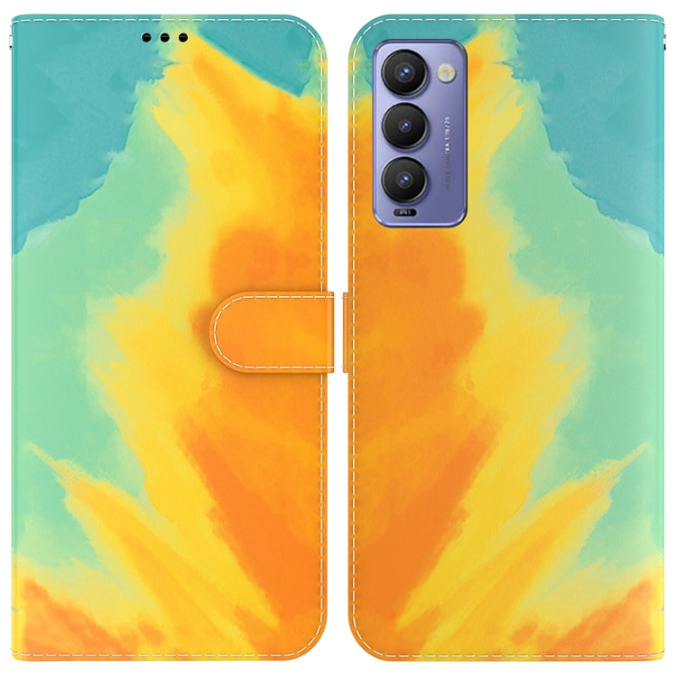 Custodia per telefono in pelle flip orizzontale con motivo ad acquerello, For Tecno Camon 18 / 18P, For Tecno Camon 18 Premier, For Tecno Camon 18i, For Tecno Phantom X