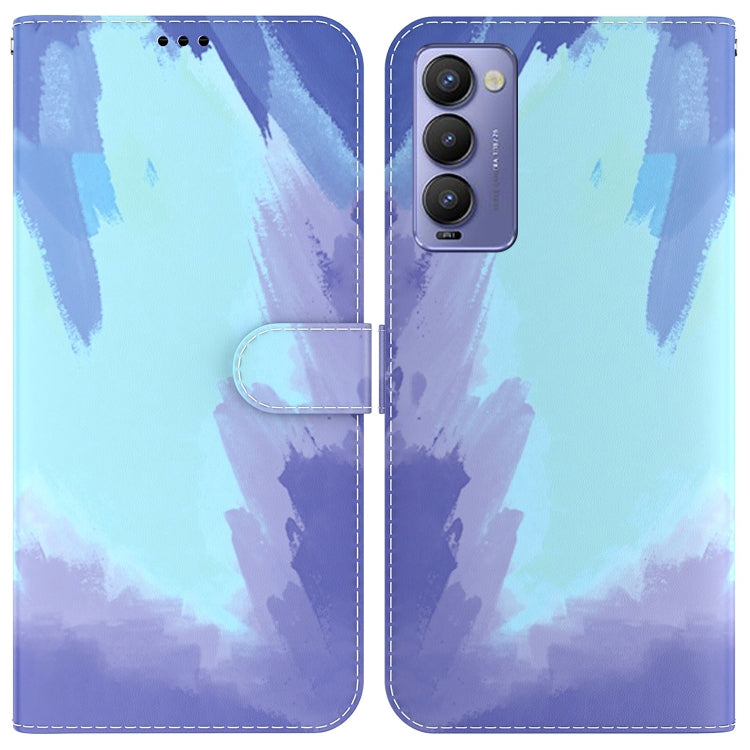Custodia per telefono in pelle flip orizzontale con motivo ad acquerello, For Tecno Camon 18 / 18P, For Tecno Camon 18 Premier, For Tecno Camon 18i, For Tecno Phantom X