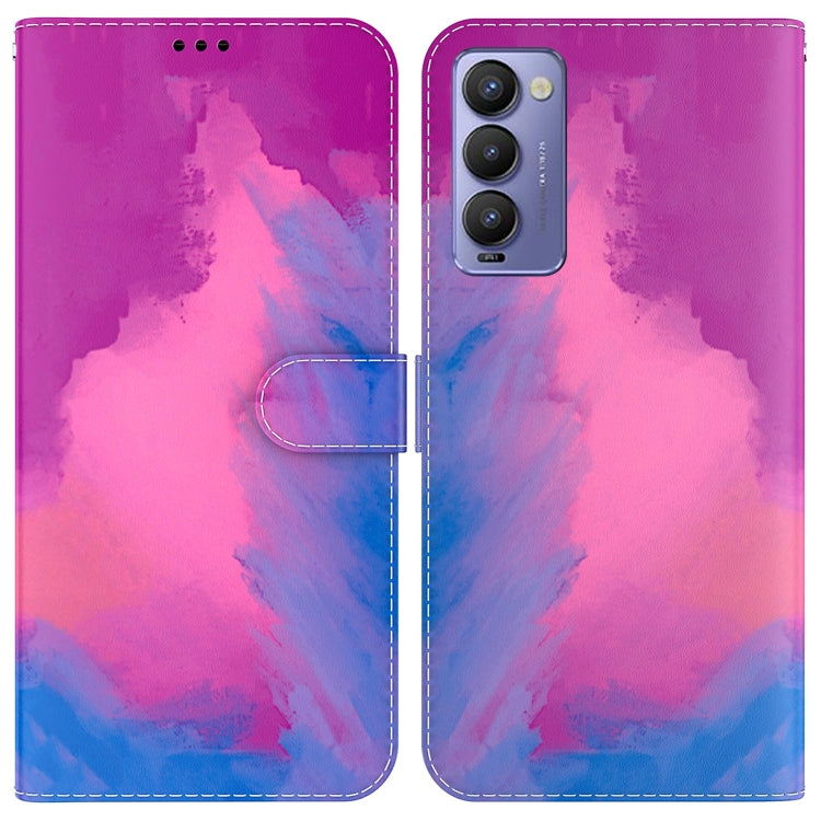 Custodia per telefono in pelle flip orizzontale con motivo ad acquerello, For Tecno Camon 18 / 18P, For Tecno Camon 18 Premier, For Tecno Camon 18i, For Tecno Phantom X