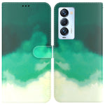 Custodia per telefono in pelle flip orizzontale con motivo ad acquerello, For Tecno Camon 18 / 18P, For Tecno Camon 18 Premier, For Tecno Camon 18i, For Tecno Phantom X