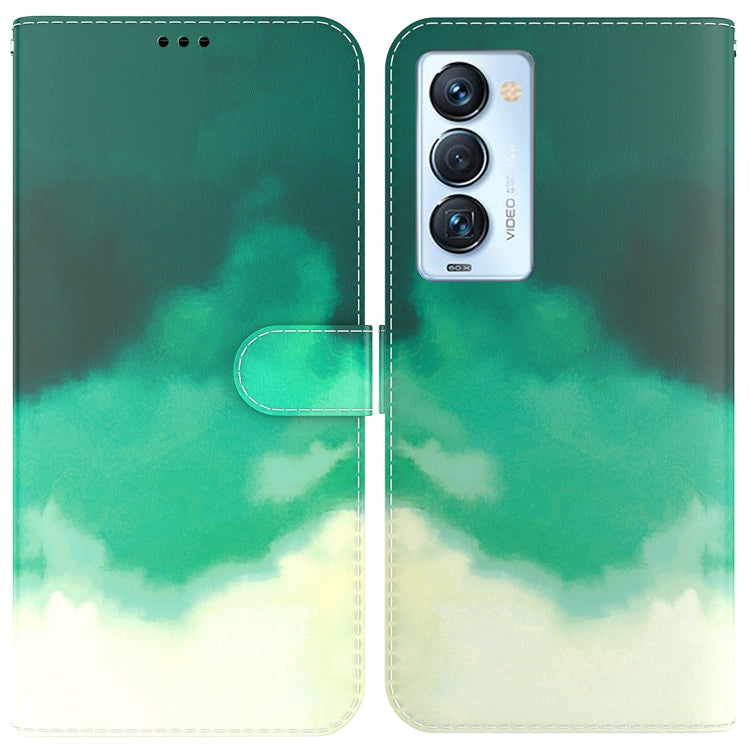 Custodia per telefono in pelle flip orizzontale con motivo ad acquerello, For Tecno Camon 18 / 18P, For Tecno Camon 18 Premier, For Tecno Camon 18i, For Tecno Phantom X