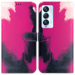 Custodia per telefono in pelle flip orizzontale con motivo ad acquerello, For Tecno Camon 18 / 18P, For Tecno Camon 18 Premier, For Tecno Camon 18i, For Tecno Phantom X
