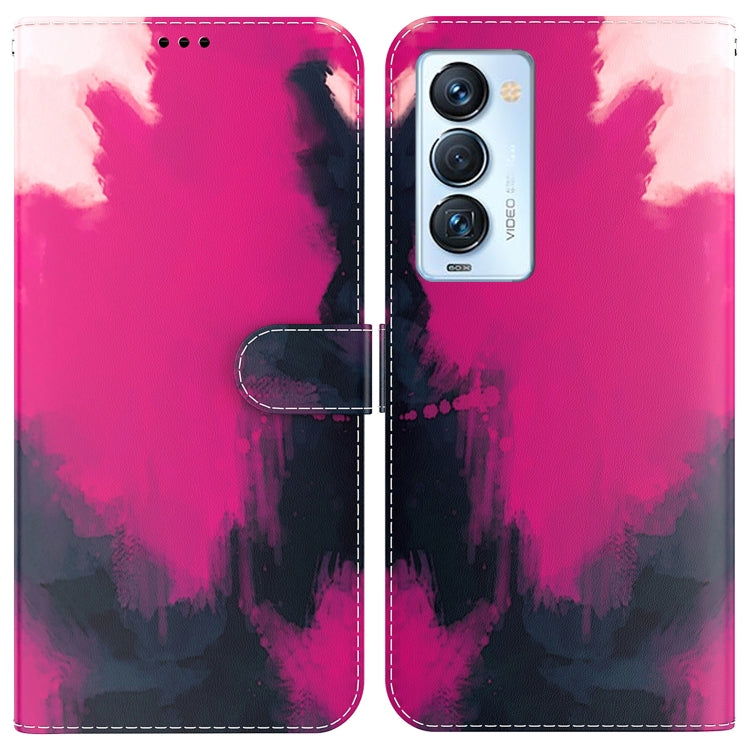 Custodia per telefono in pelle flip orizzontale con motivo ad acquerello, For Tecno Camon 18 / 18P, For Tecno Camon 18 Premier, For Tecno Camon 18i, For Tecno Phantom X