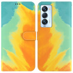 Custodia per telefono in pelle flip orizzontale con motivo ad acquerello, For Tecno Camon 18 / 18P, For Tecno Camon 18 Premier, For Tecno Camon 18i, For Tecno Phantom X