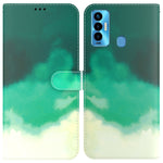 Custodia per telefono in pelle flip orizzontale con motivo ad acquerello, For Tecno Camon 18 / 18P, For Tecno Camon 18 Premier, For Tecno Camon 18i, For Tecno Phantom X