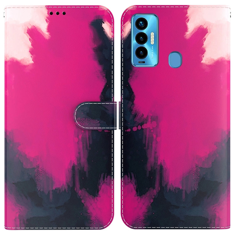 Custodia per telefono in pelle flip orizzontale con motivo ad acquerello, For Tecno Camon 18 / 18P, For Tecno Camon 18 Premier, For Tecno Camon 18i, For Tecno Phantom X