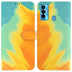 Custodia per telefono in pelle flip orizzontale con motivo ad acquerello, For Tecno Camon 18 / 18P, For Tecno Camon 18 Premier, For Tecno Camon 18i, For Tecno Phantom X