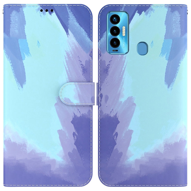 Custodia per telefono in pelle flip orizzontale con motivo ad acquerello, For Tecno Camon 18 / 18P, For Tecno Camon 18 Premier, For Tecno Camon 18i, For Tecno Phantom X