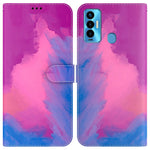 Custodia per telefono in pelle flip orizzontale con motivo ad acquerello, For Tecno Camon 18 / 18P, For Tecno Camon 18 Premier, For Tecno Camon 18i, For Tecno Phantom X