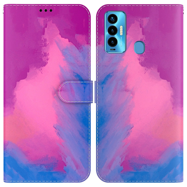 Custodia per telefono in pelle flip orizzontale con motivo ad acquerello, For Tecno Camon 18 / 18P, For Tecno Camon 18 Premier, For Tecno Camon 18i, For Tecno Phantom X