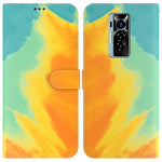 Custodia per telefono in pelle flip orizzontale con motivo ad acquerello, For Tecno Camon 18 / 18P, For Tecno Camon 18 Premier, For Tecno Camon 18i, For Tecno Phantom X