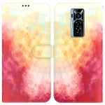 Custodia per telefono in pelle flip orizzontale con motivo ad acquerello, For Tecno Camon 18 / 18P, For Tecno Camon 18 Premier, For Tecno Camon 18i, For Tecno Phantom X