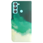Custodia per telefono in pelle flip orizzontale con motivo ad acquerello, For Tecno Pop 5 LTE BD4, For Tecno Pop 5P, For Tecno Spark 7 Pro, For Tecno Spark 8 / 8T
