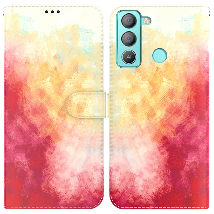 Custodia per telefono in pelle flip orizzontale con motivo ad acquerello, For Tecno Pop 5 LTE BD4, For Tecno Pop 5P, For Tecno Spark 7 Pro, For Tecno Spark 8 / 8T