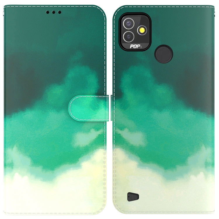 Custodia per telefono in pelle flip orizzontale con motivo ad acquerello, For Tecno Pop 5 LTE BD4, For Tecno Pop 5P, For Tecno Spark 7 Pro, For Tecno Spark 8 / 8T