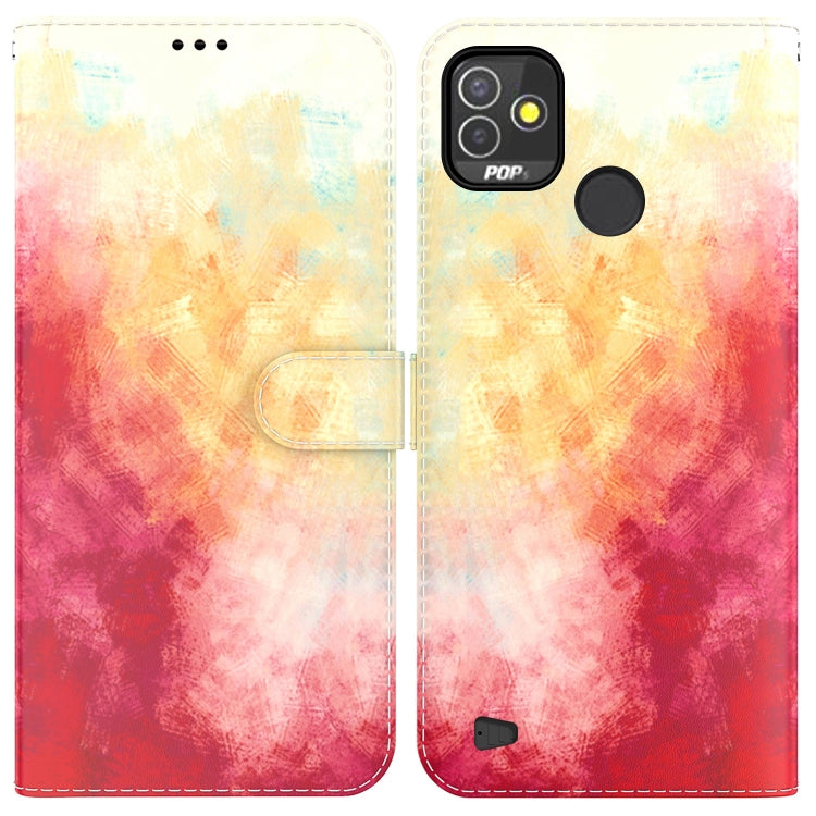 Custodia per telefono in pelle flip orizzontale con motivo ad acquerello, For Tecno Pop 5 LTE BD4, For Tecno Pop 5P, For Tecno Spark 7 Pro, For Tecno Spark 8 / 8T
