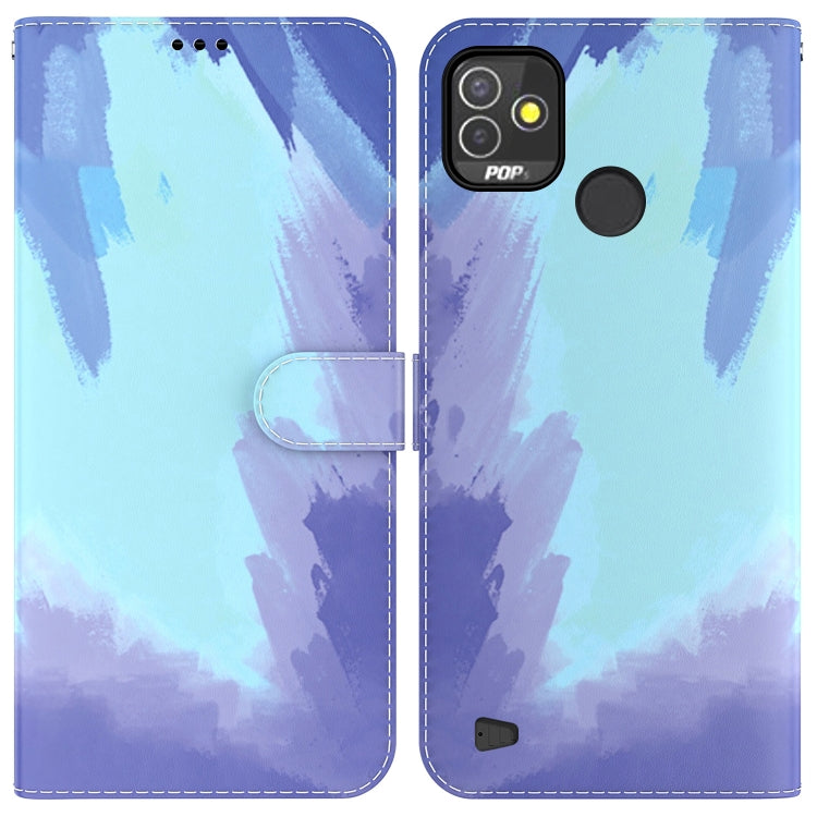 Custodia per telefono in pelle flip orizzontale con motivo ad acquerello, For Tecno Pop 5 LTE BD4, For Tecno Pop 5P, For Tecno Spark 7 Pro, For Tecno Spark 8 / 8T