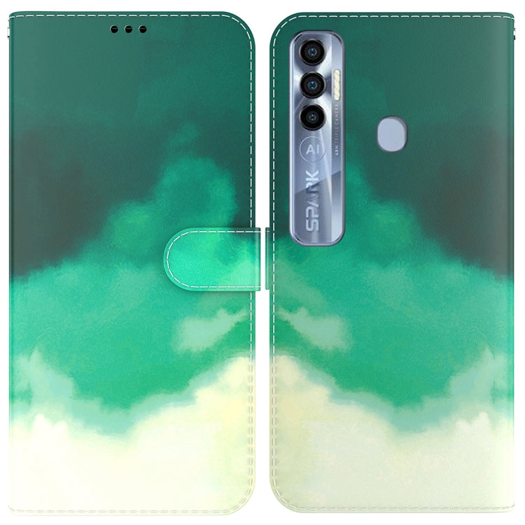 Custodia per telefono in pelle flip orizzontale con motivo ad acquerello, For Tecno Pop 5 LTE BD4, For Tecno Pop 5P, For Tecno Spark 7 Pro, For Tecno Spark 8 / 8T