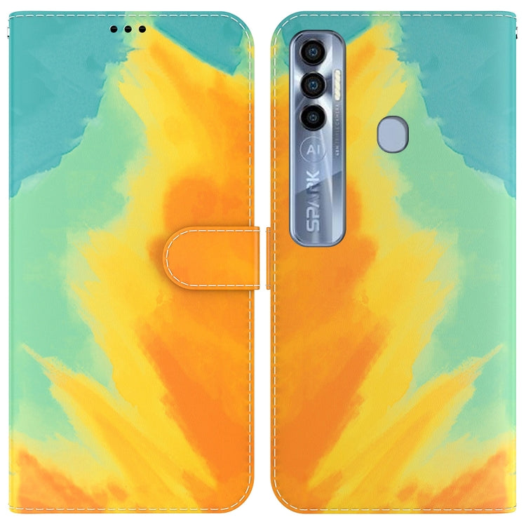 Custodia per telefono in pelle flip orizzontale con motivo ad acquerello, For Tecno Pop 5 LTE BD4, For Tecno Pop 5P, For Tecno Spark 7 Pro, For Tecno Spark 8 / 8T