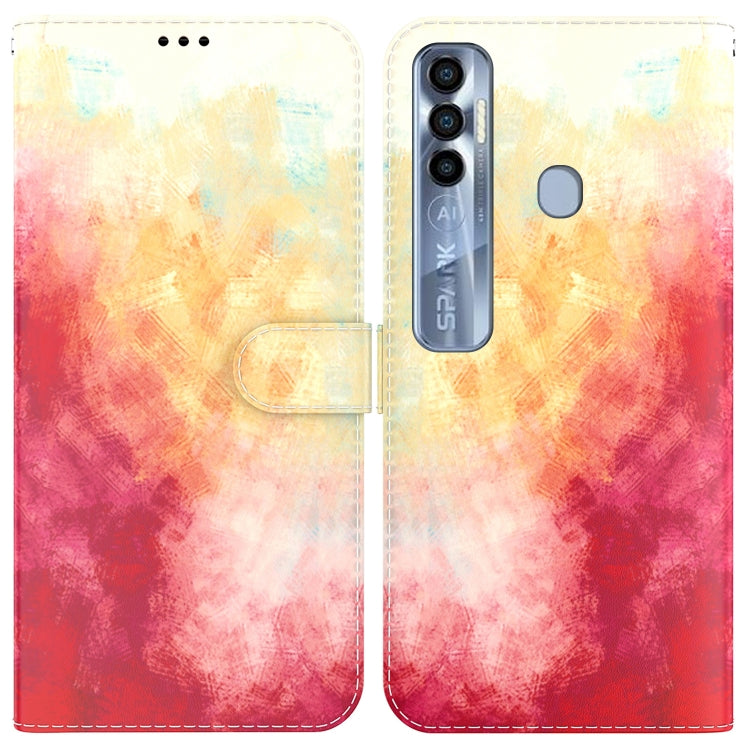 Custodia per telefono in pelle flip orizzontale con motivo ad acquerello, For Tecno Pop 5 LTE BD4, For Tecno Pop 5P, For Tecno Spark 7 Pro, For Tecno Spark 8 / 8T