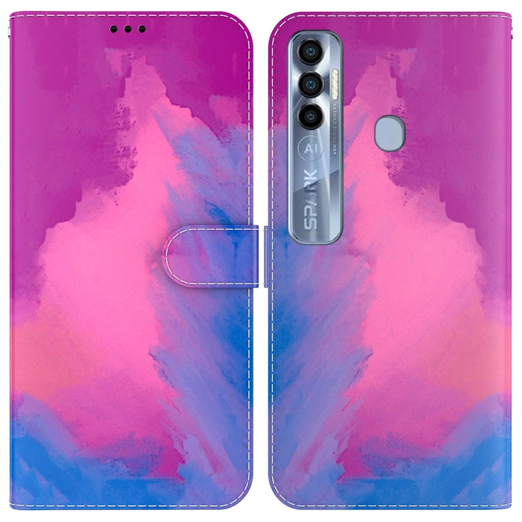 Custodia per telefono in pelle flip orizzontale con motivo ad acquerello, For Tecno Pop 5 LTE BD4, For Tecno Pop 5P, For Tecno Spark 7 Pro, For Tecno Spark 8 / 8T