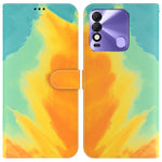Custodia per telefono in pelle flip orizzontale con motivo ad acquerello, For Tecno Pop 5 LTE BD4, For Tecno Pop 5P, For Tecno Spark 7 Pro, For Tecno Spark 8 / 8T