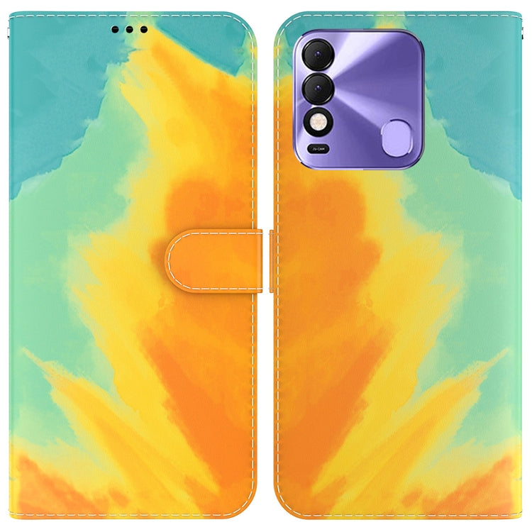 Custodia per telefono in pelle flip orizzontale con motivo ad acquerello, For Tecno Pop 5 LTE BD4, For Tecno Pop 5P, For Tecno Spark 7 Pro, For Tecno Spark 8 / 8T