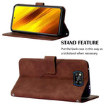 Custodia per cellulare in pelle con flip in rilievo 3D a tracolla, For Xiaomi Poco X3 / X3 Pro / X3 NFC