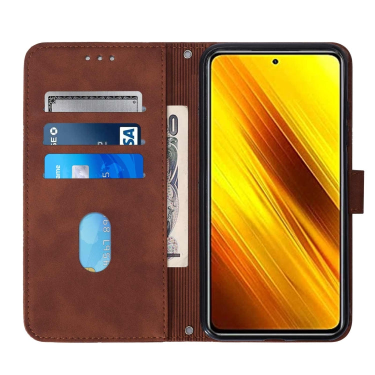 Custodia per cellulare in pelle con flip in rilievo 3D a tracolla, For Xiaomi Poco X3 / X3 Pro / X3 NFC
