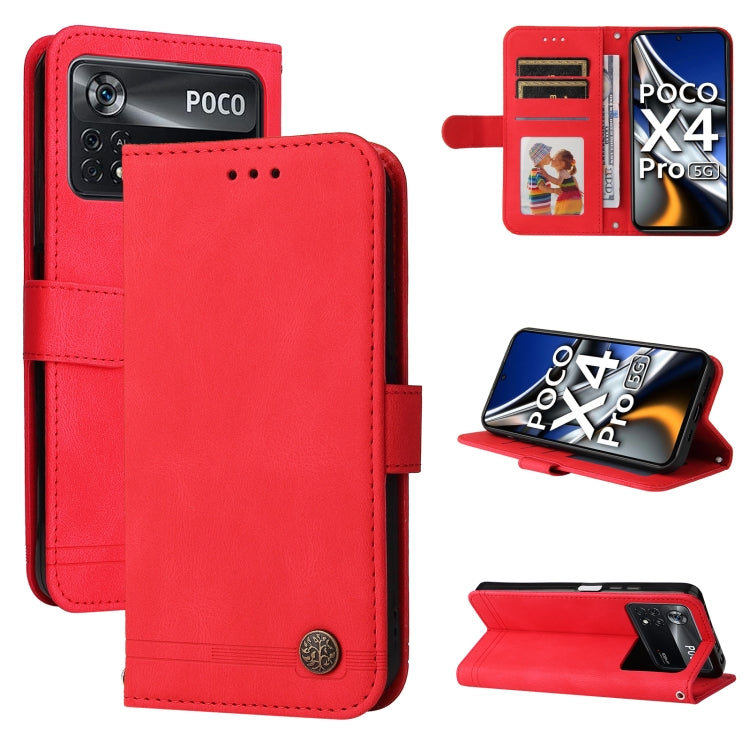 Custodia per telefono in pelle con bottone in metallo con albero della vita Skin Feel, For Xiaomi Redmi 10C 4G / Redmi 10 India Version, For Xiaomi Poco X4 Pro 5G, For Honor 50 SE / nova 9 SE, For OPPO Find X5